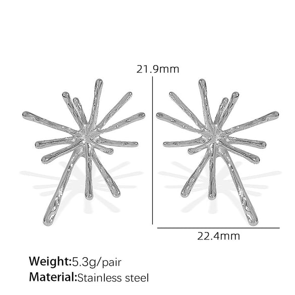 Earrings 316L Stainless Steel Star Pattern Electroplating Women's Cold Style