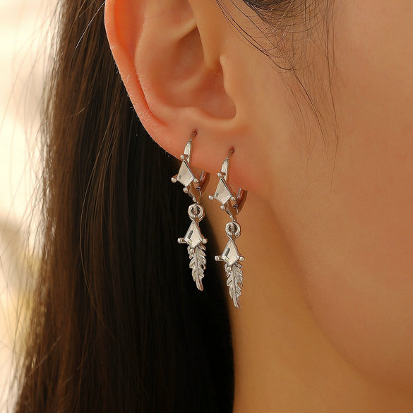 Earrings Zinc Alloy Heart Shape Rivet Punk Electroplating