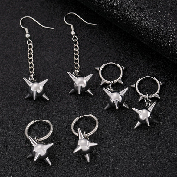 Earrings Zinc Alloy Heart Shape Rivet Punk Electroplating