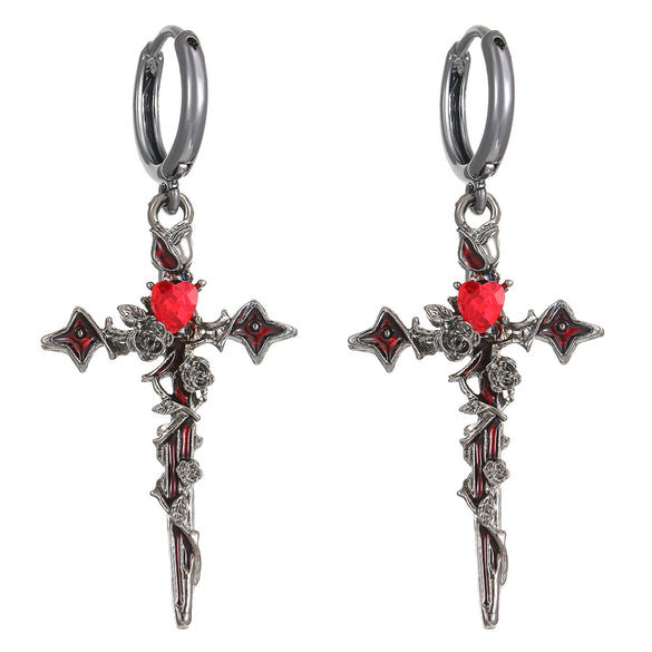 Earrings Zinc Alloy Heart Shape Rivet Punk Electroplating