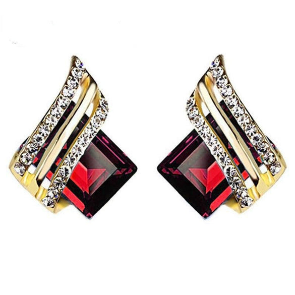 Earrings Zinc Alloy Light Luxury Geometric Crystal For Women