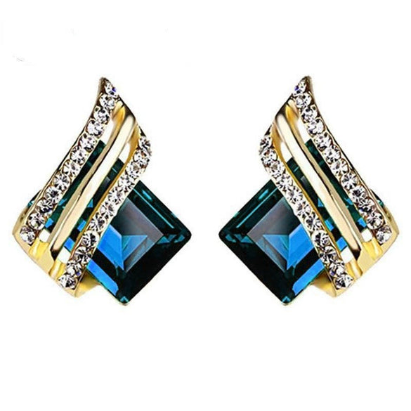 Earrings Zinc Alloy Light Luxury Geometric Crystal For Women
