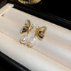 Earrings Zircon Horseshoe C Shaped Silver Needle Light Luxury With Letters Numbers Text Design For Women