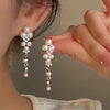 Earrings Zircon Horseshoe C Shaped Silver Needle Light Luxury With Letters Numbers Text Design For Women