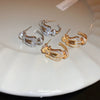 Earrings Zircon Horseshoe C Shaped Silver Needle Light Luxury With Letters Numbers Text Design For Women