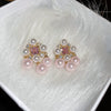 Earrings Zircon Horseshoe C Shaped Silver Needle Light Luxury With Letters Numbers Text Design For Women