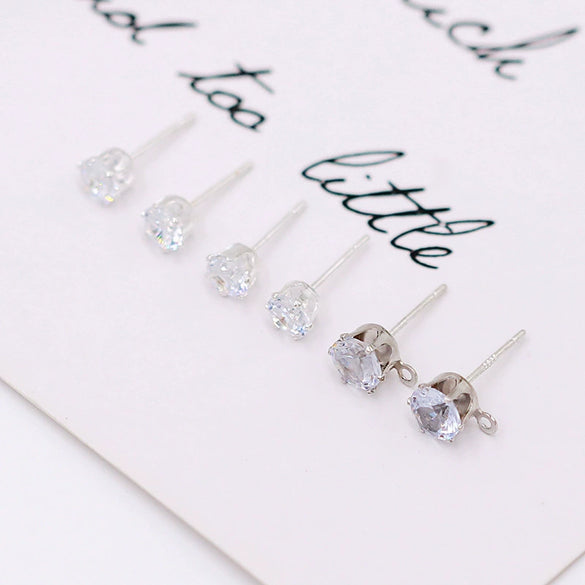 Earrings Zircon 925 Silver Needle Plated With 18K Real Gold 14K Goldfilled Original Design Electroplating