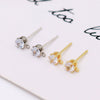 Earrings Zircon 925 Silver Needle Plated With 18K Real Gold 14K Goldfilled Original Design Electroplating