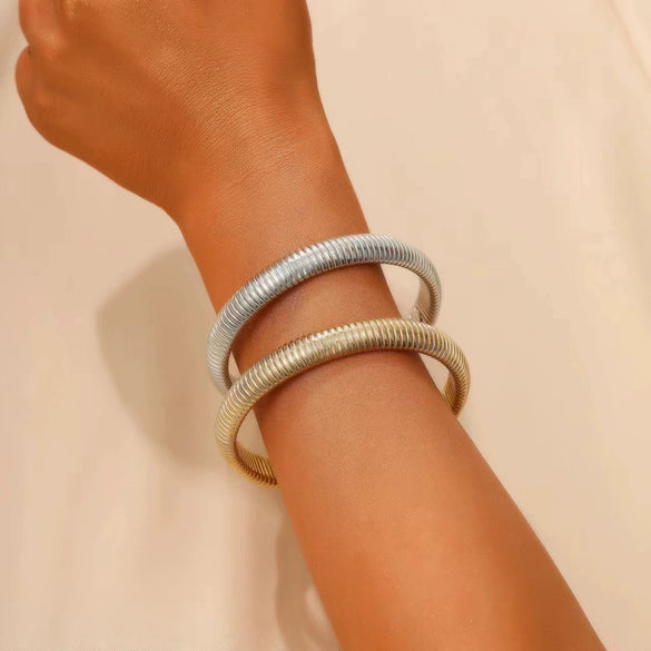 Elastic Bracelet Alloy Geometric Electroplating Unisex Hiphop Style
