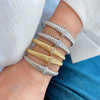 Elastic Bracelet Copper Goldplated Geometric Style Electroplated Hand Jewelry For Men And Women