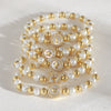 Elastic Copper Bead Shell Bracelet Geometric Hand Knitted Unisex