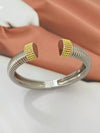 Elastic Vertical Stripe Ring Bracelet Copper 18K Electroplated Hand Jewelry Light Luxury Niche Wide Version