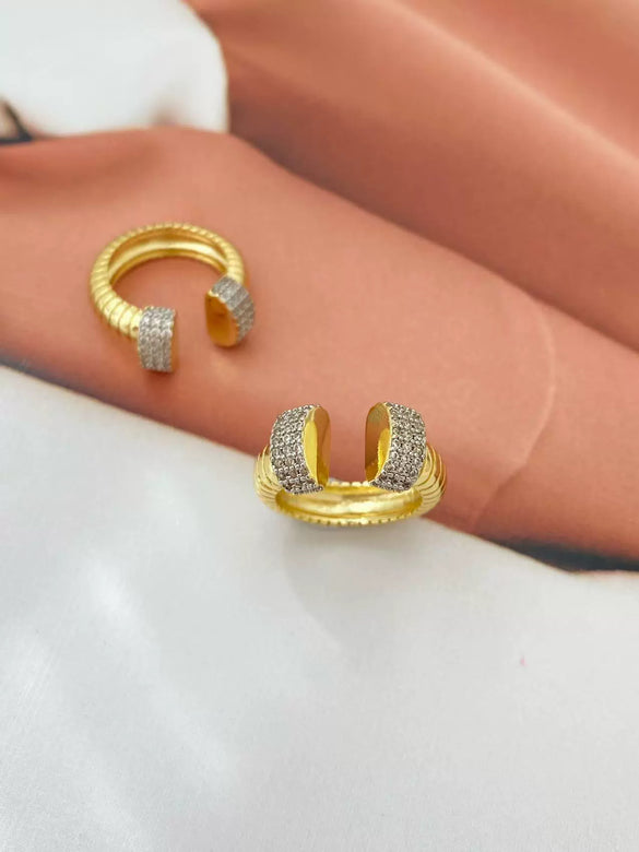 Elastic Vertical Stripe Ring Bracelet Copper 18K Electroplated Hand Jewelry Light Luxury Niche Wide Version