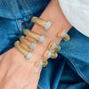 Elastic Vertical Stripe Ring Bracelet Copper 18K Electroplated Hand Jewelry Light Luxury Niche Wide Version