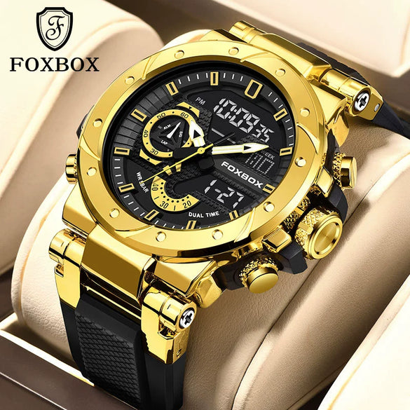 Electronic Sports Watch Mineral Strengthened Glass Mirror Round Dial Alloy Case Silicone Strap