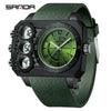 Electronic Watch Acrylic Mirror Tpu Strap Abs Case Rectangular Dual Display Sports Waterproof Luminous Fashion Trend Highend