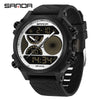 Electronic Watch Acrylic Mirror Tpu Strap Abs Case Rectangular Dual Display Sports Waterproof Luminous Fashion Trend Highend