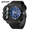Electronic Watch Acrylic Mirror Tpu Strap Abs Case Rectangular Dual Display Sports Waterproof Luminous Fashion Trend Highend