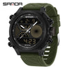 Electronic Watch Acrylic Mirror Tpu Strap Abs Case Rectangular Dual Display Sports Waterproof Luminous Fashion Trend Highend