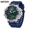 Electronic Watch Alarm Clock Multifunctional For Middle And High School Students Acrylic Mirror Abs Case Tpu Strap Round Dial Chic Style Waterproof