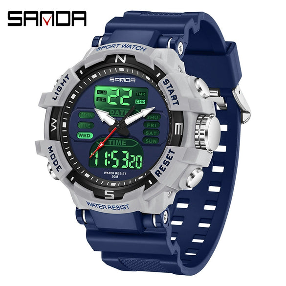 Electronic Watch Alarm Clock Multifunctional For Middle And High School Students Acrylic Mirror Abs Case Tpu Strap Round Dial Chic Style Waterproof