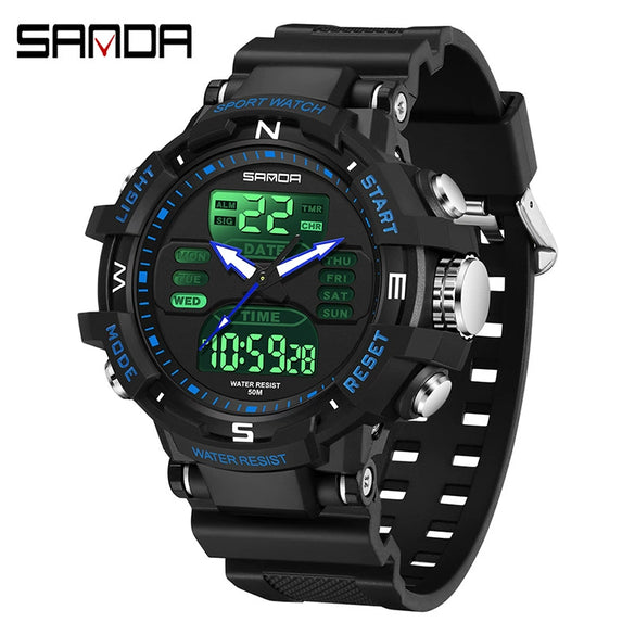 Electronic Watch Alarm Clock Multifunctional For Middle And High School Students Acrylic Mirror Abs Case Tpu Strap Round Dial Chic Style Waterproof