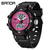 Electronic Watch Alarm Clock Multifunctional For Middle And High School Students Acrylic Mirror Abs Case Tpu Strap Round Dial Chic Style Waterproof