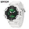Electronic Watch Alarm Clock Multifunctional For Middle And High School Students Acrylic Mirror Abs Case Tpu Strap Round Dial Chic Style Waterproof