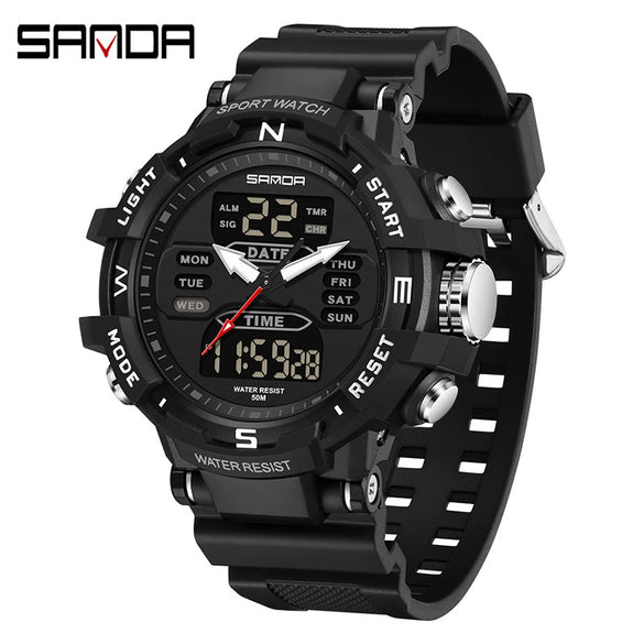 Electronic Watch Alarm Clock Multifunctional For Middle And High School Students Acrylic Mirror Abs Case Tpu Strap Round Dial Chic Style Waterproof