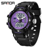 Electronic Watch Alarm Clock Multifunctional For Middle And High School Students Acrylic Mirror Abs Case Tpu Strap Round Dial Chic Style Waterproof