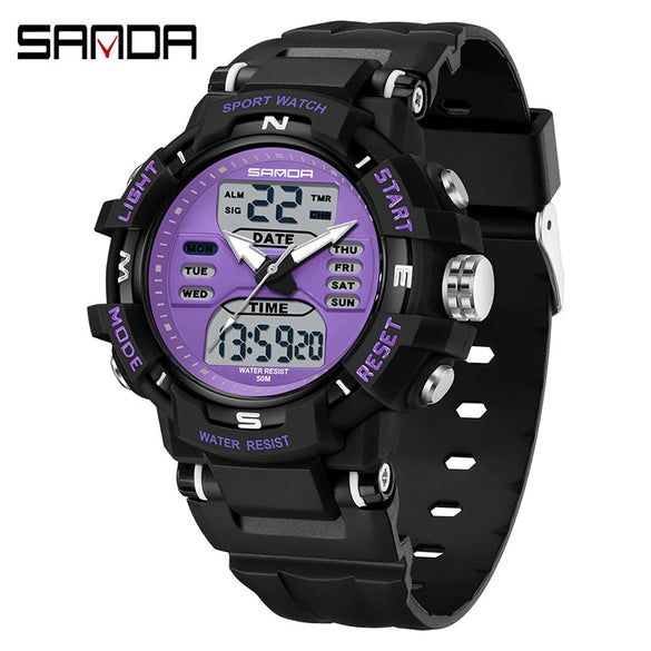 Electronic Watch Alarm Clock Multifunctional For Middle And High School Students Acrylic Mirror Abs Case Tpu Strap Round Dial Chic Style Waterproof