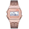 Electronic Watch Alloy Case Imitation Leather Strap Stainless Steel Clasp Square And Round Dial Leisure Style For Men And Women