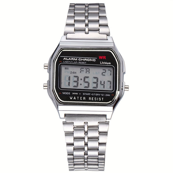 Electronic Watch Alloy Case Imitation Leather Strap Stainless Steel Clasp Square And Round Dial Leisure Style For Men And Women