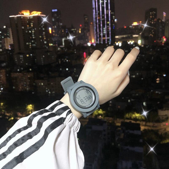 Electronic Watch Alloy Case Imitation Leather Strap Unicorn Style For Teenagers