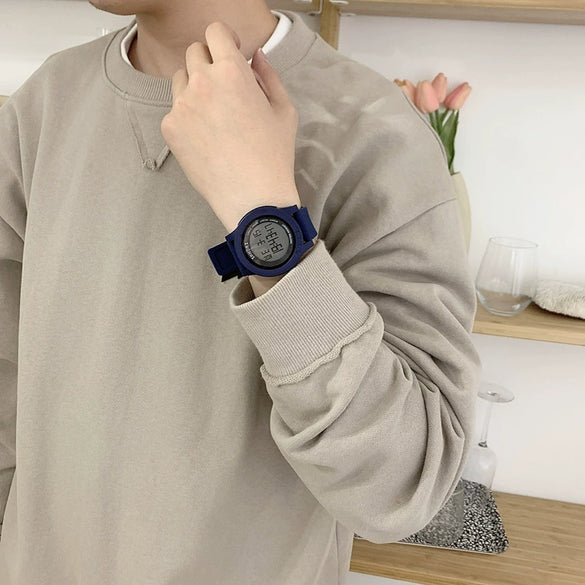 Electronic Watch Alloy Case Imitation Leather Strap Unicorn Style For Teenagers