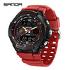 Electronic Watch For Students Abs Case Tpu Strap Acrylic Mirror Round Dial Chic And Sporty Style Waterproof Multifunction