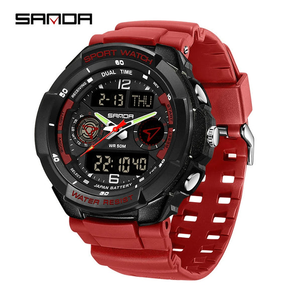 Electronic Watch For Students Abs Case Tpu Strap Acrylic Mirror Round Dial Chic And Sporty Style Waterproof Multifunction