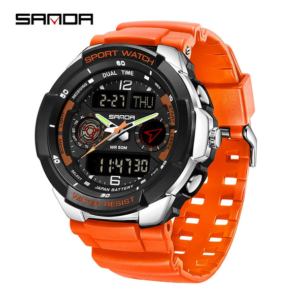Electronic Watch For Students Abs Case Tpu Strap Acrylic Mirror Round Dial Chic And Sporty Style Waterproof Multifunction