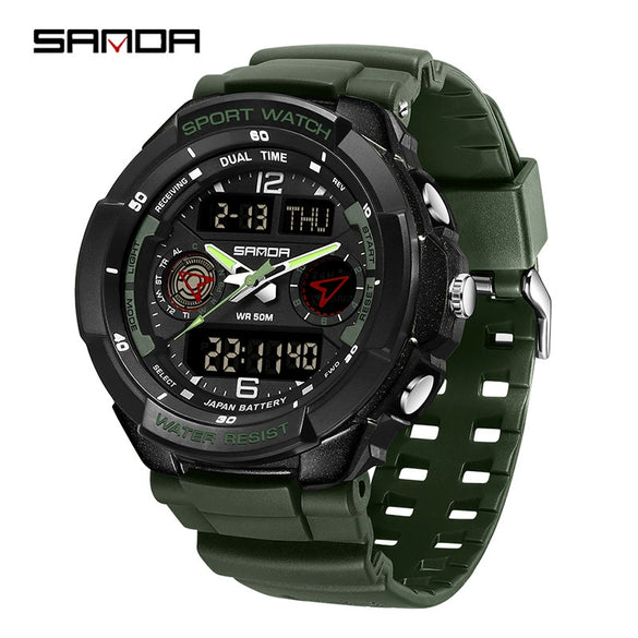Electronic Watch For Students Abs Case Tpu Strap Acrylic Mirror Round Dial Chic And Sporty Style Waterproof Multifunction