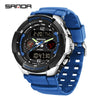 Electronic Watch For Students Abs Case Tpu Strap Acrylic Mirror Round Dial Chic And Sporty Style Waterproof Multifunction