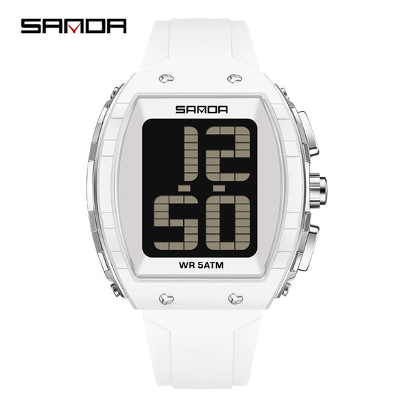 Electronic Watch For The Elderly Blind Multifunction Voice Time Waterproof Silicone Strap Abs Case Highend Style Barrel Shape
