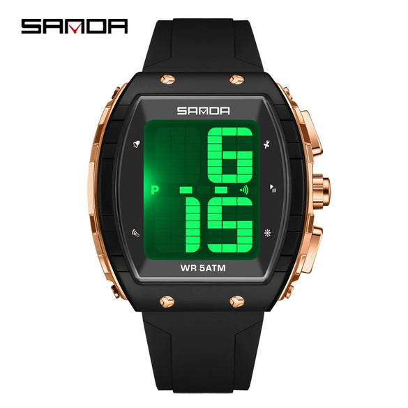 Electronic Watch For The Elderly Blind Multifunction Voice Time Waterproof Silicone Strap Abs Case Highend Style Barrel Shape