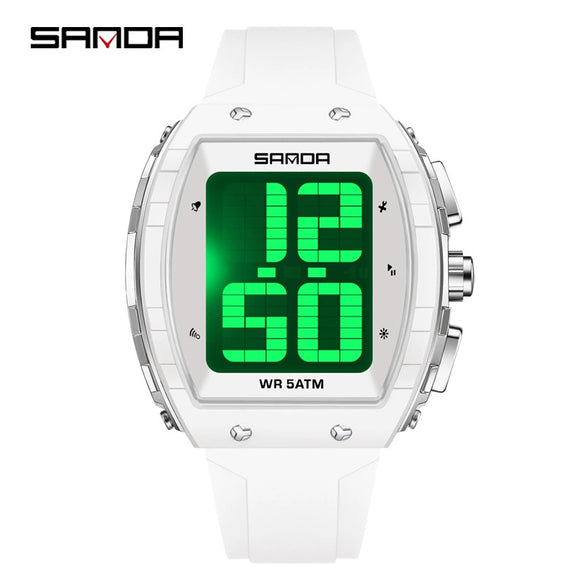 Electronic Watch For The Elderly Blind Multifunction Voice Time Waterproof Silicone Strap Abs Case Highend Style Barrel Shape