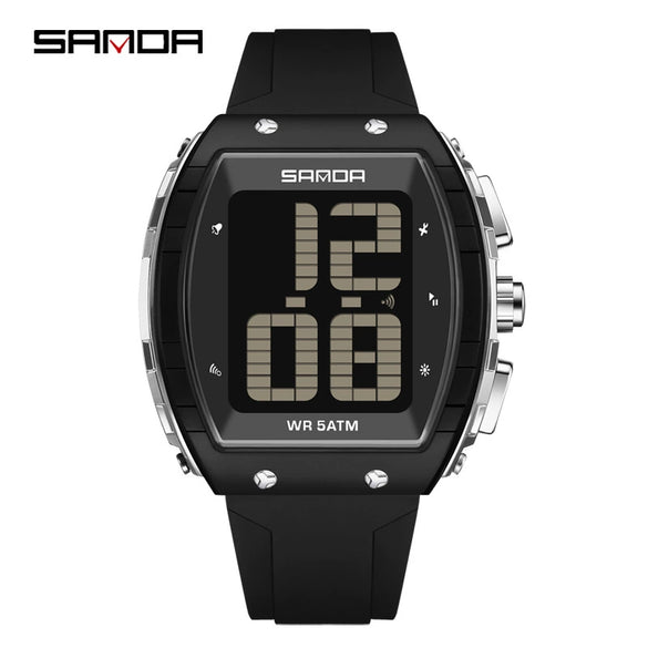 Electronic Watch For The Elderly Blind Multifunction Voice Time Waterproof Silicone Strap Abs Case Highend Style Barrel Shape