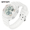 Electronic Watch Multifunction Alarm Clock Student Youth Swimming Waterproof Sports Watch Minimalist Style Round Dial Abs Case Acrylic Mirror Tpu Strap
