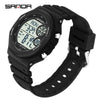 Electronic Watch Multifunction Alarm Clock Student Youth Swimming Waterproof Sports Watch Minimalist Style Round Dial Abs Case Acrylic Mirror Tpu Strap