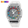 Electronic Watch Multifunctional Luminous Waterproof Pc Case Silicone Strap Round Dial For Men