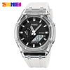 Electronic Watch Multifunctional Luminous Waterproof Pc Case Silicone Strap Round Dial For Men