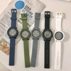 Electronic Watch Plastic Case Silicone Strap For Teenagers Simple Trend Luminous Multifunctional