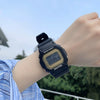Electronic Watch Plastic Case Silicone Strap Square Style For Men And Women Students